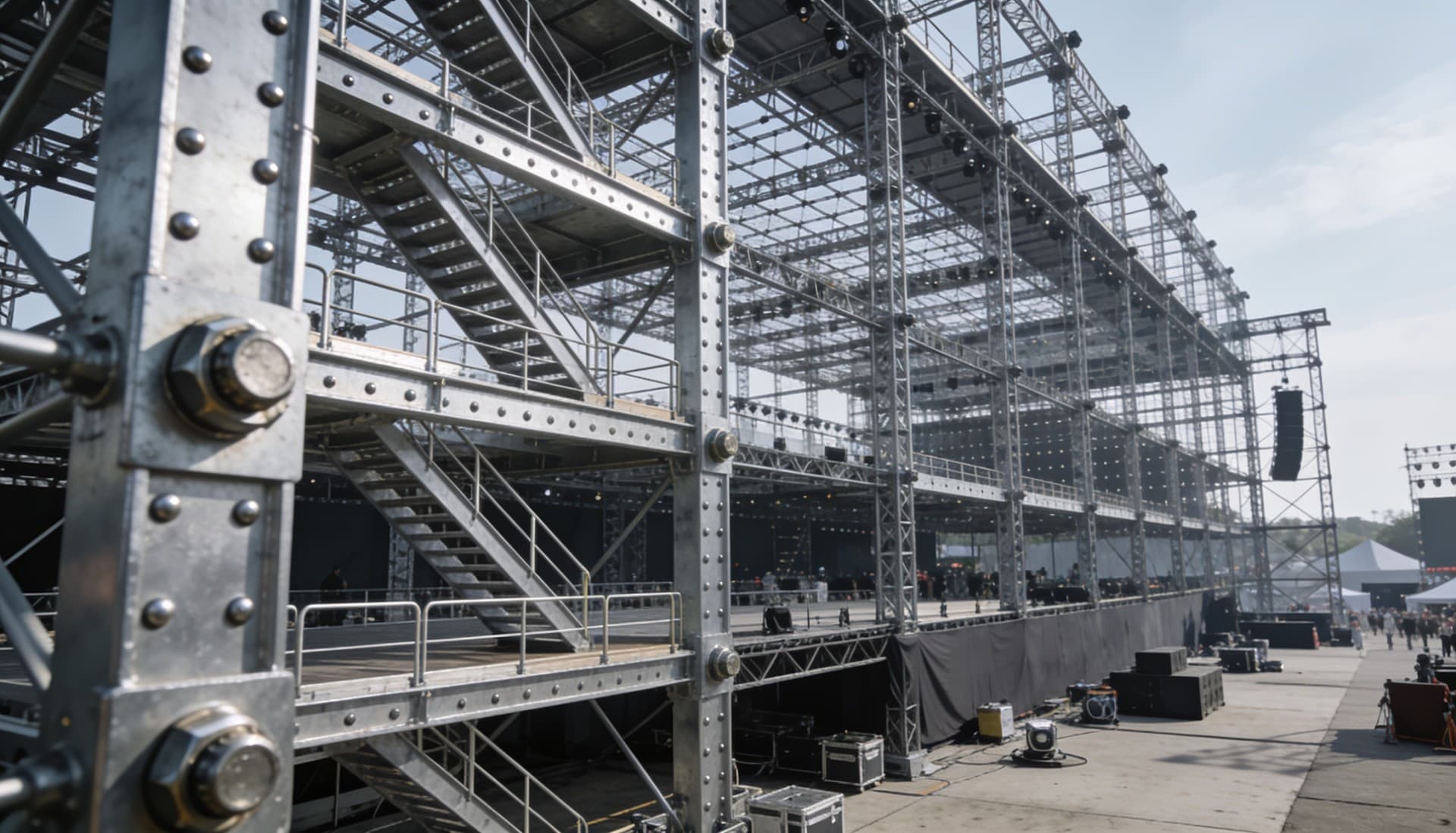 Escenario metálico para eventos fabricado e instalado por Intervallas en Galicia