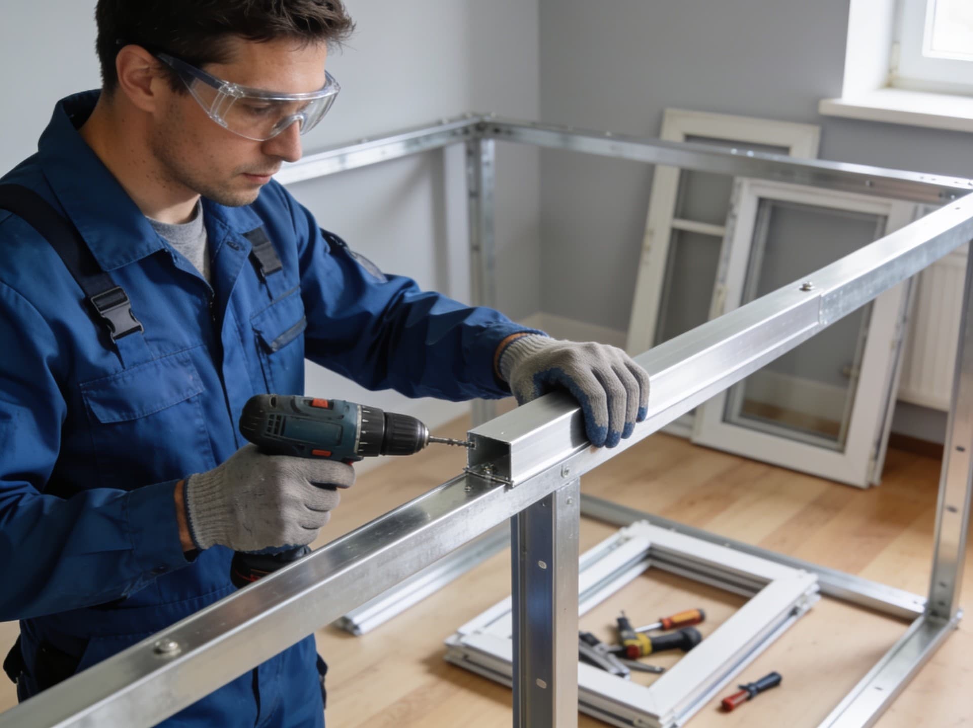 Montaje de una estructura de aluminio a medida por Intervallas en Galicia